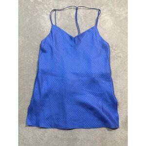 Rag & Bone Women's Size 0 Cami Top Sleeveless V‎ Neck Blue Polka Dot Casual Tank